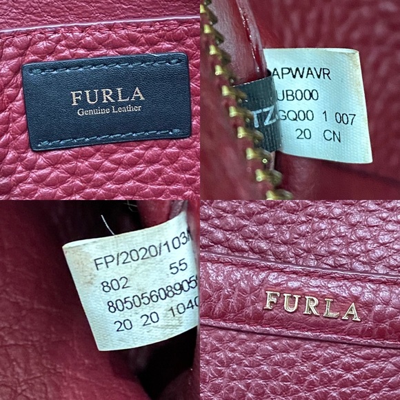 FURLA Avril BAPWAVR Burgundy Wine Pebbled Leather Guitar Strap Crossbody Bag - Picture 13 of 16